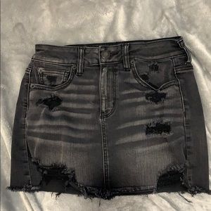 AE Super stretch denim skirt with distressing